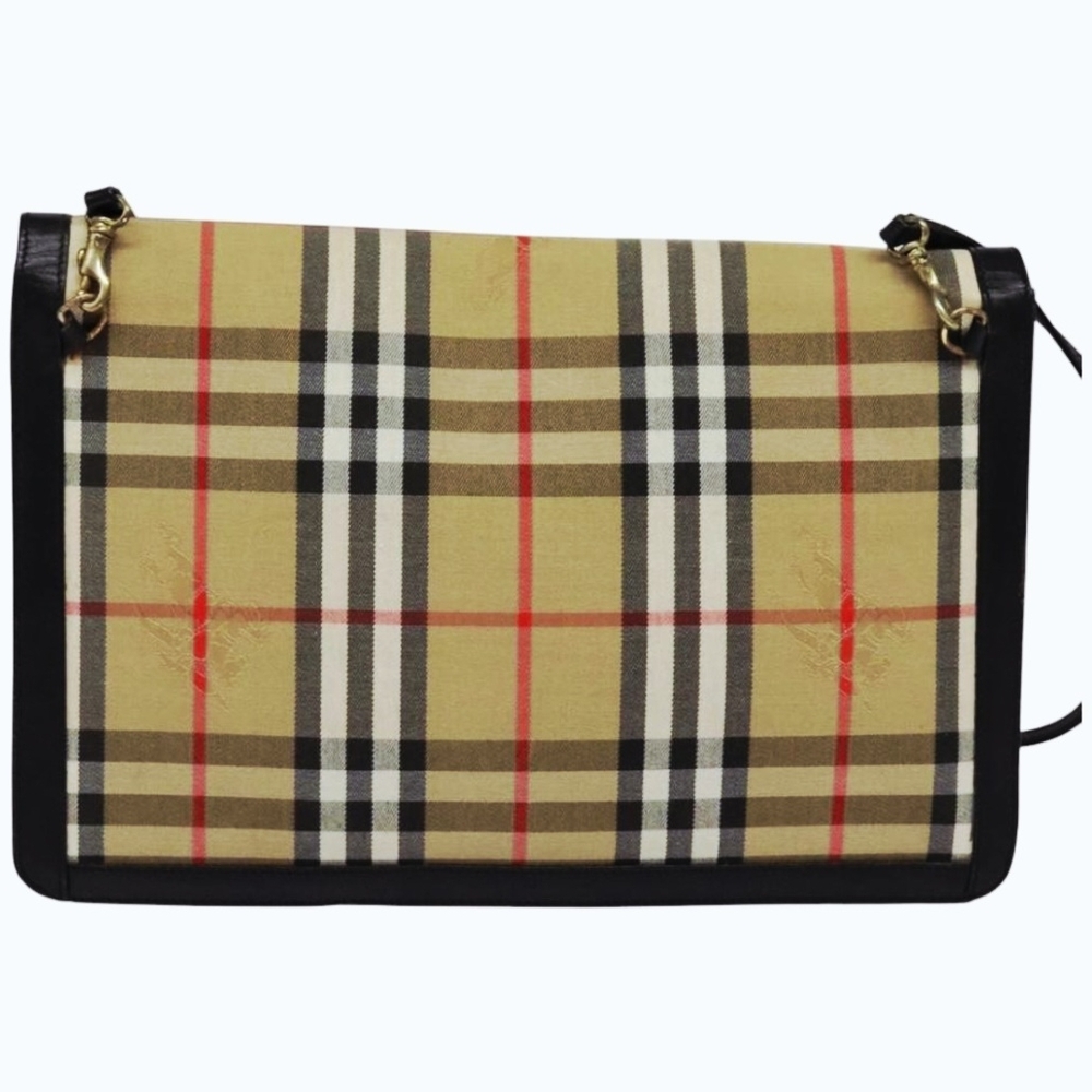Burberry Bag In Plaid With Black Trim - Picture 2 of 11